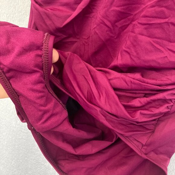 Lauren Ralph Lauren Ruffle Ruched One Piece Swimsuit 16 Fuchsia Pink Slimming - Picture 9 of 14